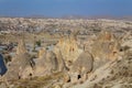 Cappadokia rock towers and cave houses Royalty Free Stock Photo